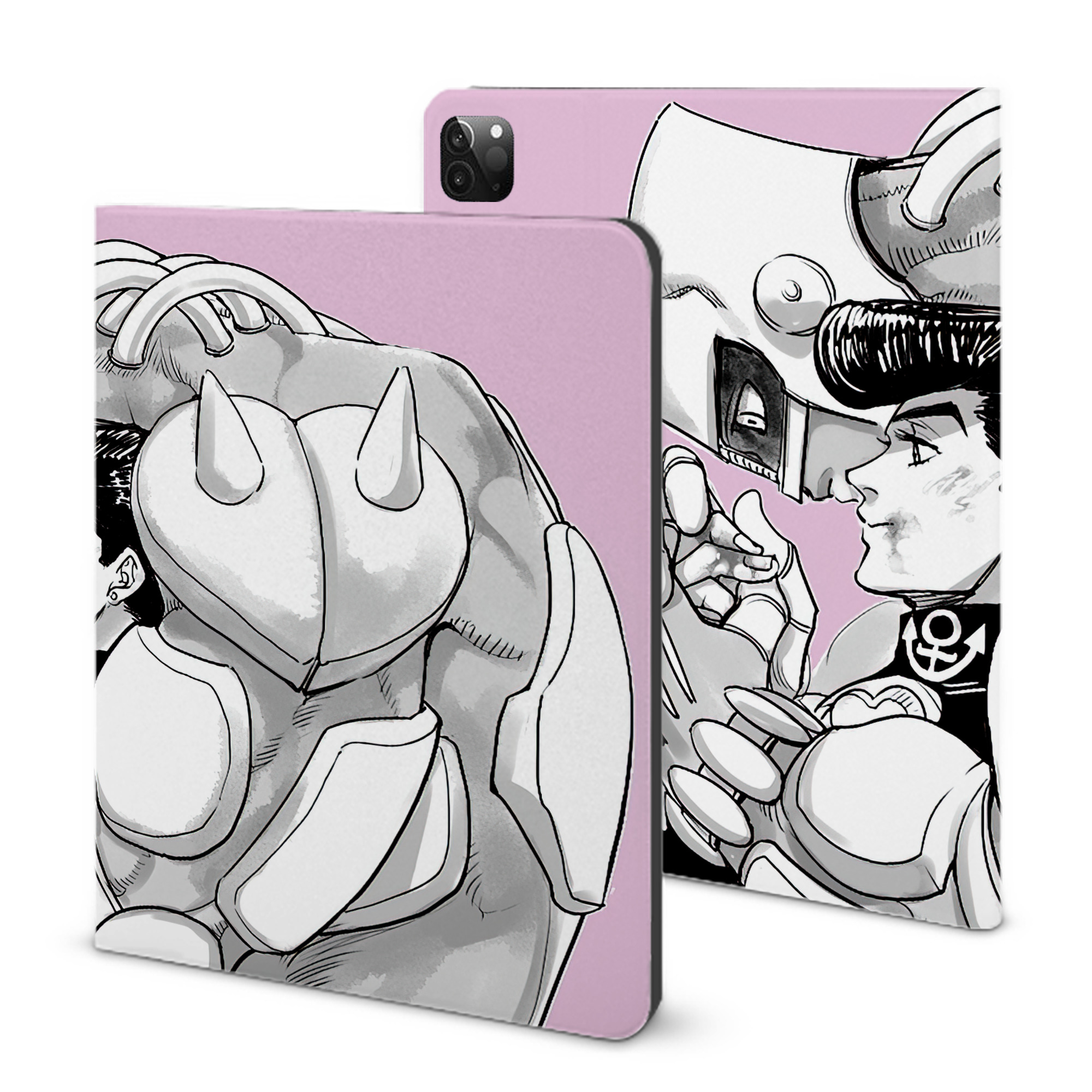 （画像用） ジョジョの奇妙な冒険 JoJo's Bizarre Adventure IPadケース ペンホルダー付き ブックスタイルデザイン